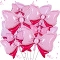 Vuzvuv 12 Pcs Pink Bow Balloons 32 Inch 31Inch 15Inch Bowie Foil Balloons by Vuzvuv