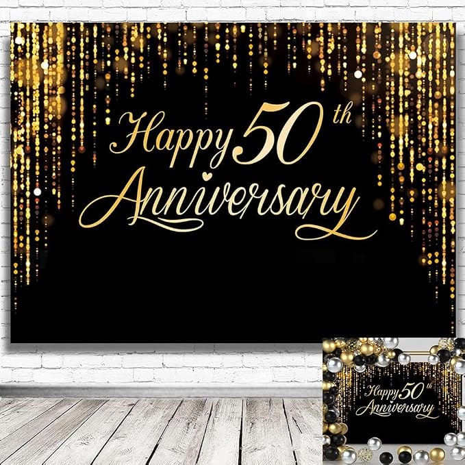 Anniversary Backdrop for Happy 50th Party - Image 3