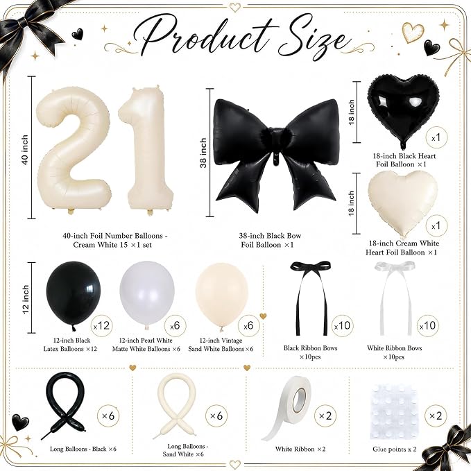 Cream 21 Number Balloon 40 Inch, 21st Birthday Decorations - Image 3
