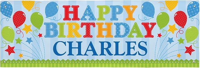 Let's Make Memories Personalized Happy Birthday Banner by LetsMakeMemories