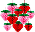 12 Pcs Paper Strawberry Honeycomb Ball by BOARDFEB