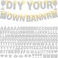 175Pcs DIY Glitter Customizable Banner Kit Happy Birthday Letter Banner Winter by WELITTCON