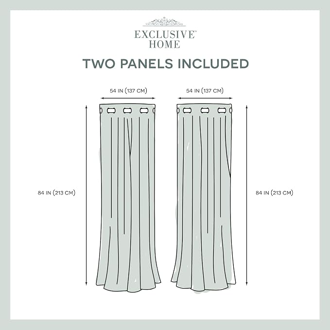 EXCLUSIVE HOME Chateau Striped Faux Silk Grommet Top Curtain Panel Pair - Image 6