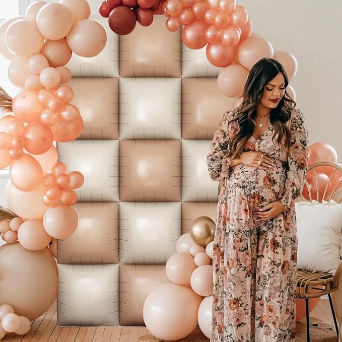 HILAVO Cream Square Foil Balloon Wall - Image 6