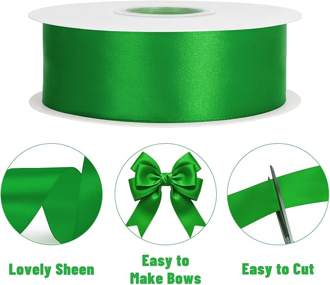 KINGLAKE Emerald Green Satin Ribbon - Image 3