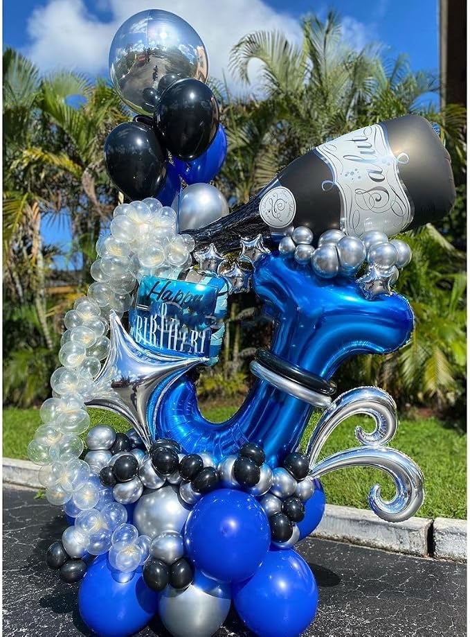 Blue Letter N Balloon, N Balloons Letter - Image 7