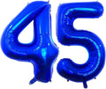 Navy Blue 45 Number Balloons, 40 Inch Giant Number 45 Balloons Foil Mylar by Lovoir