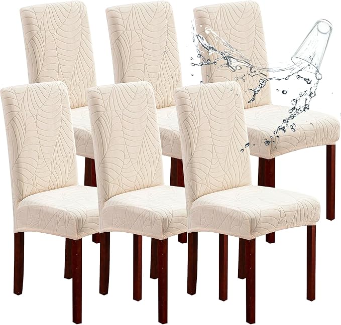 Waterproof Dining Chair Covers Set of 6 Parsons Chair Slipcovers | Double by Genina