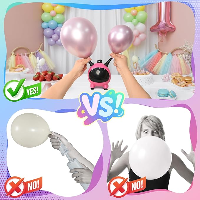 Balloon Pump Electric, Portable Balloons Inflator Air Pump Dual Nozzle - Image 4