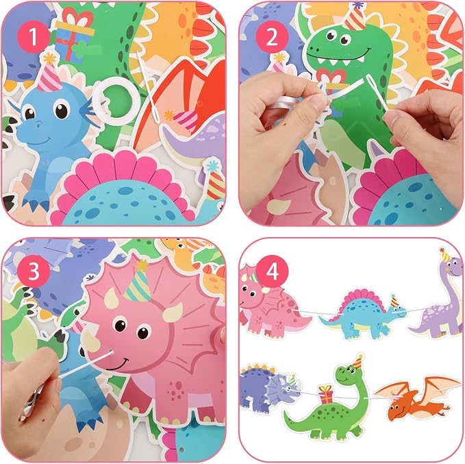 Hooqict Dinosaur Birthday Party Banner Dinosaur Birthday Party Decorations - Image 7