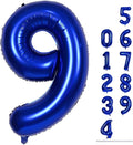 40 Inch Navy Blue Foil Balloon Number 9, Large Self Inflating Dark Blue Number by Lingqiang