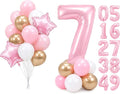 PartyWoo Number Balloons 40 Inch Pink Number 7 Kit 25pcs by PartyWoo