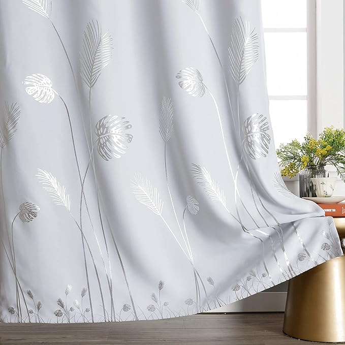 Greyish White Curtain for Dining Room 100W x 96L Inch Long Elegant Natural - Image 4