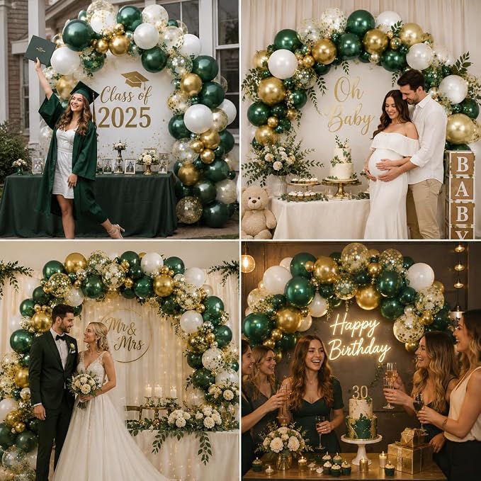 Balloons Green Gold White - Image 5