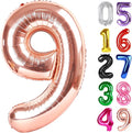 Rose Gold Number 9 Balloon 40 Inch, 9th Birthday Decorations Men Women | Foil by IWERP