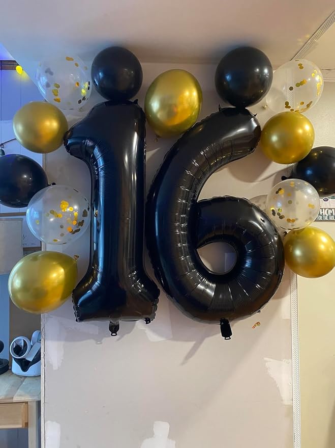 Number Balloons 60 Balloon 40 inch Black - Image 2