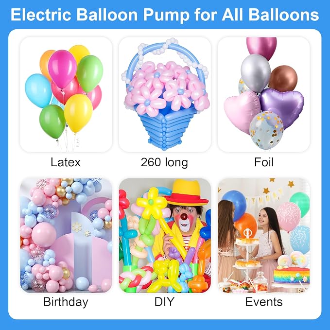 Electric Balloon Pump, Dagelar 3-in-1 Portable Air Balloon Pump - Image 2