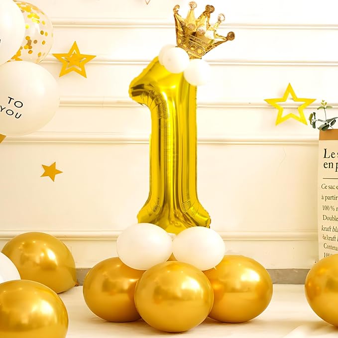 Gold Number Balloons Birthday Balloons - Image 3