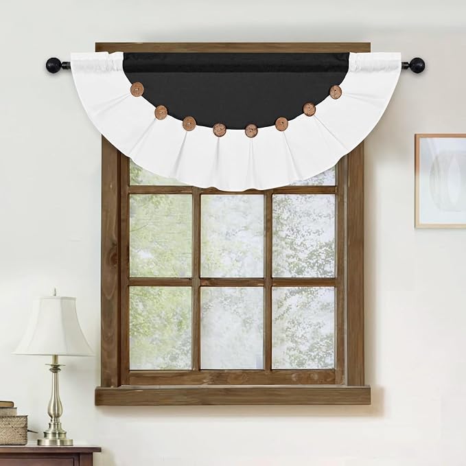 Farmhouse Valance Curtains, Boho Cotton Linen Kitchen Valance, Country Rod - Image 7