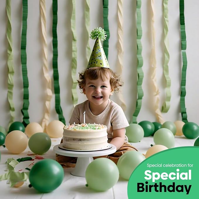 12 Green & White Crepe Paper Streamers, 984ft Pack of Party Decorations | Each - Image 6