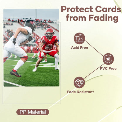 Mlikero 100 Count Card Sleeves, Clear Soft Trading Card Sleeves, Polypropylene (PP), Fit for MTG, TCG, Baseball, Football, Game Cards