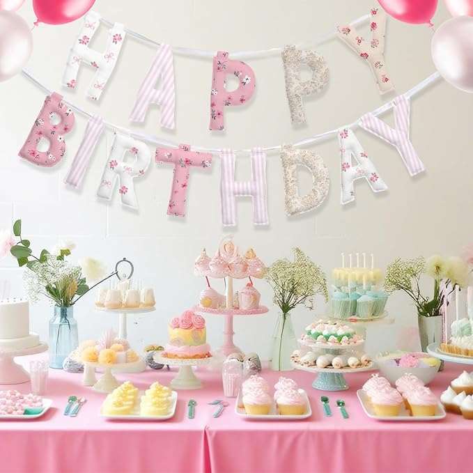 Pre-strung Happy Birthday Banner Sign Reusable Felt Happy Birthday Garland - Image 5