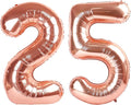 Number 25 Balloons 40 Inch for 25 52 Birthday Party Decorations, Rose Gold | by Mluchee