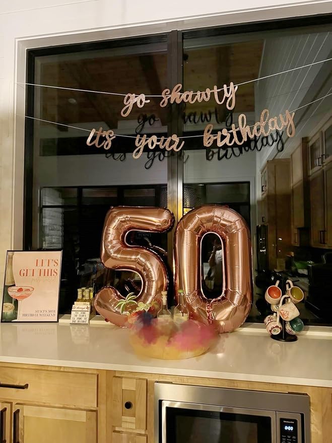 9 Balloon Numbers Party Decorations, 40In Rose Gold Balloons - Image 2