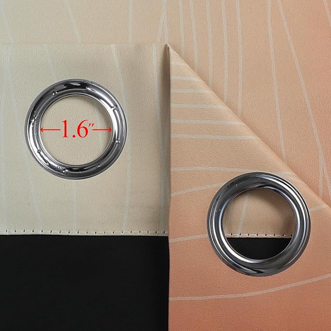 Burnt Orange and Greyish White Ombre Blackout Curtains 45Inch Length - Image 7