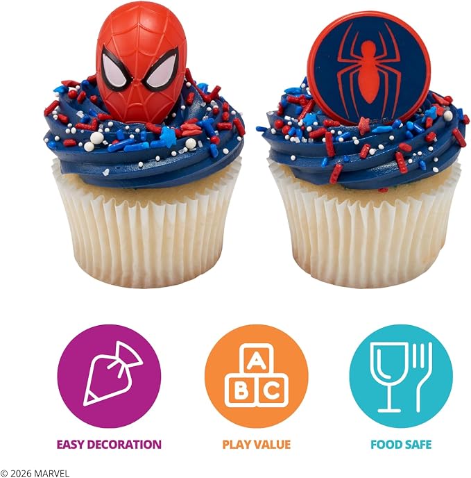 DecoPac Marvel's Spider-Man™ Spider and Mask Rings, Spider-Man Cupcake - Image 4
