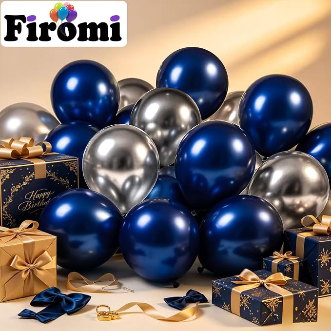 Firomi Navy Blue Balloons 5- inch 100pcs | Samll Helium Shiny Thicken Latex - Image 4