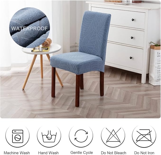 Waterproof Dining Chair Covers Set of 2 Parsons Chair Slipcovers | Double - Image 7
