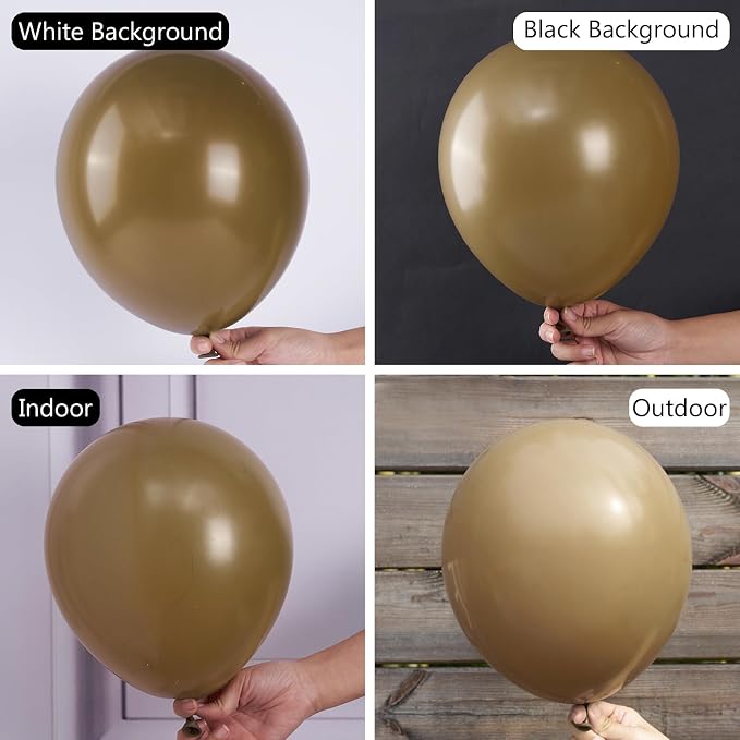 PartyWoo Brown Balloons 100pcs Boho Neutral Coffee Tan Fall Color | 12 Inch - Image 2
