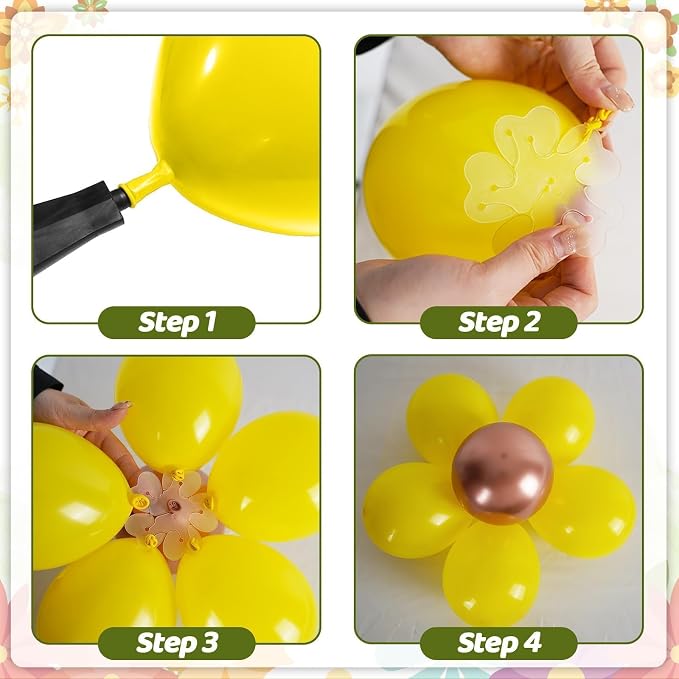 Daisy Flower Balloon Arch Kit, Spring Fairy Sage Green Nude Balloons Garland - Image 7