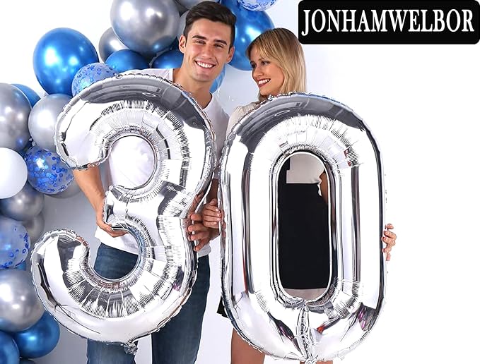 Jonhamwelbor 13 Balloon Numbers Silver Giant Jumbo Big Large Number 13 or 31 - Image 4