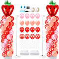 Kasyat 2 Set Strawberry Party Balloon Column Stand Kit Strawberry Red and Pink by Kasyat