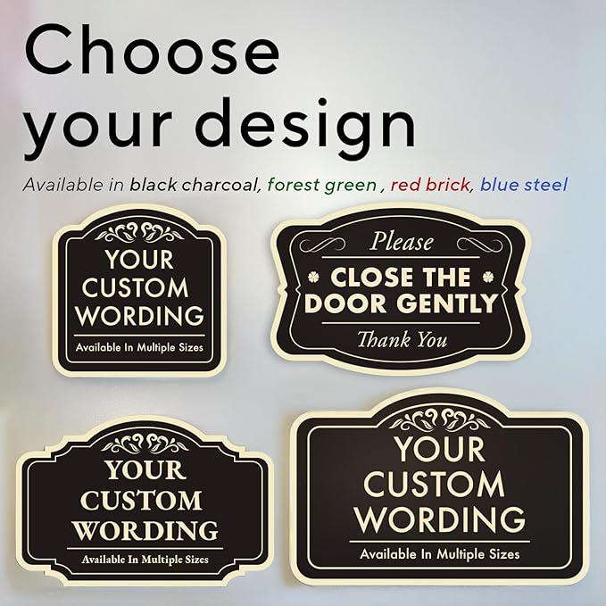 Customized Decorative Outdoor Metal Signs - Personalized Aluminum Driveway Signs, Waterproof, Black Charcoal 18x18 In