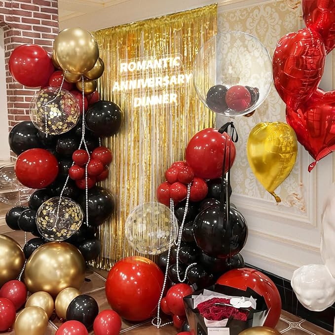 Red Black Gold Balloons Garland Arch Kit - Image 6