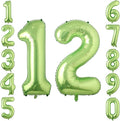 Light Green Number 12 Balloon 40 Inch, Glossy Double Digit Decoration | by Unknown