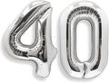 AULE 40 Inch Silver 40 Balloon Number Foil 0-9 Birthday Big Numbers | Birthday by AULE