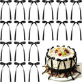 NEBURORA 50 Pcs Black Bows for Cake Decoration Party Ribbon Bowknots | Pastel by NEBURORA