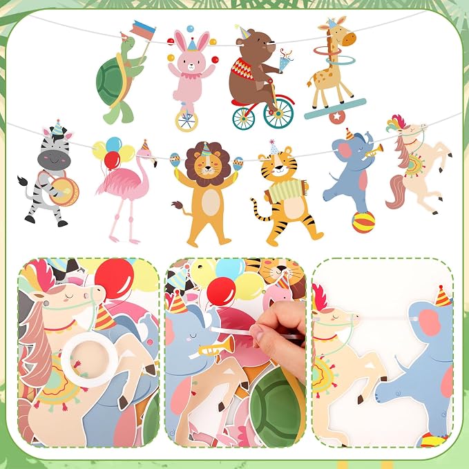 Party Animals Banner Animals Birthday Party Decorations Circus Animals - Image 3