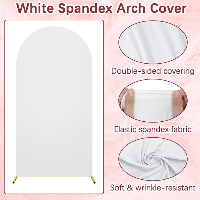 6.6FT Wedding Arch Backdrop Stand and Cover Set, Metal Balloon Arch Stand and - Image 5
