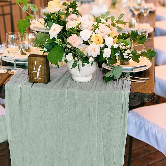 1 Pack Cheesecloth Table Runner 10Ft Christmas Gauze Boho Table Runners - Image 6