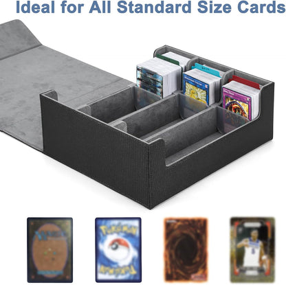 Card Deck Case for Trading Cards 1800+, MTG Card Storage Box, Leather Magnetic Closure Storage Box for Magic Commander, MTG, YuGiOh, PKM and Sports Cards