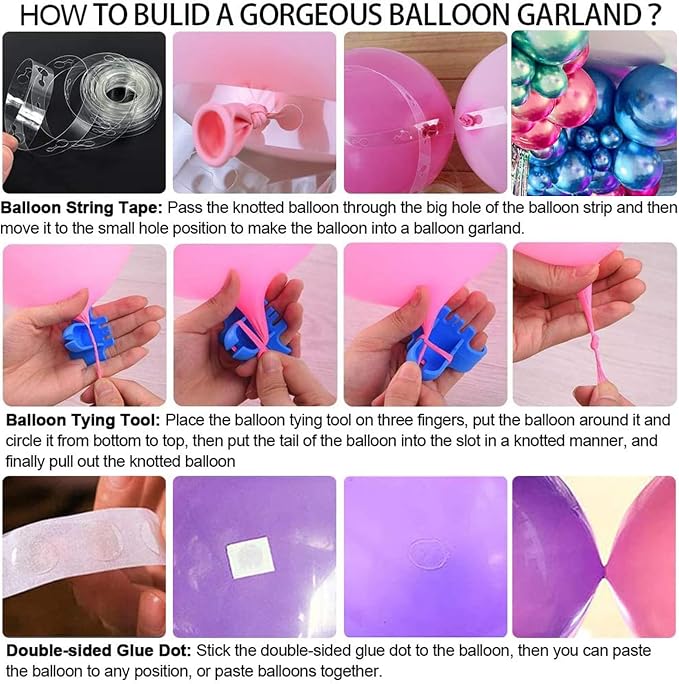 Metallic Balloon Garland Arch Kit, - Image 8