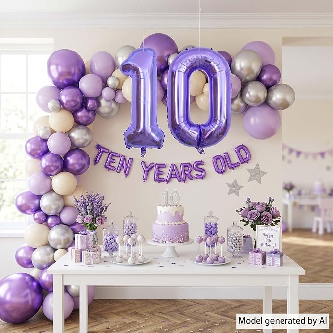 Purple Number 0 Balloon 40 Inch, Large Lavender Mylar Foil Number 0 - Image 7