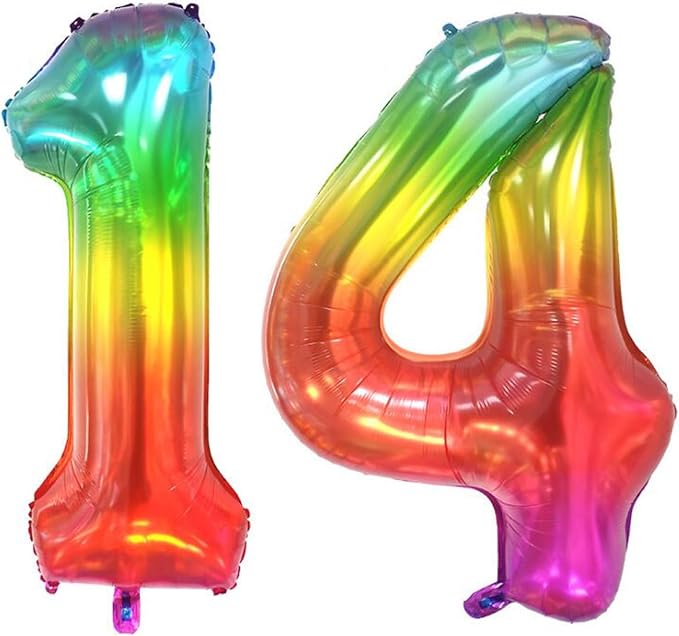 40 inch digital balloon, Jelly Color, Number 14 by TNCDJKPA