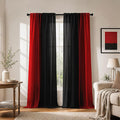 Red and Black Ombre Curtains 72 inches Length by XFLINGBAO