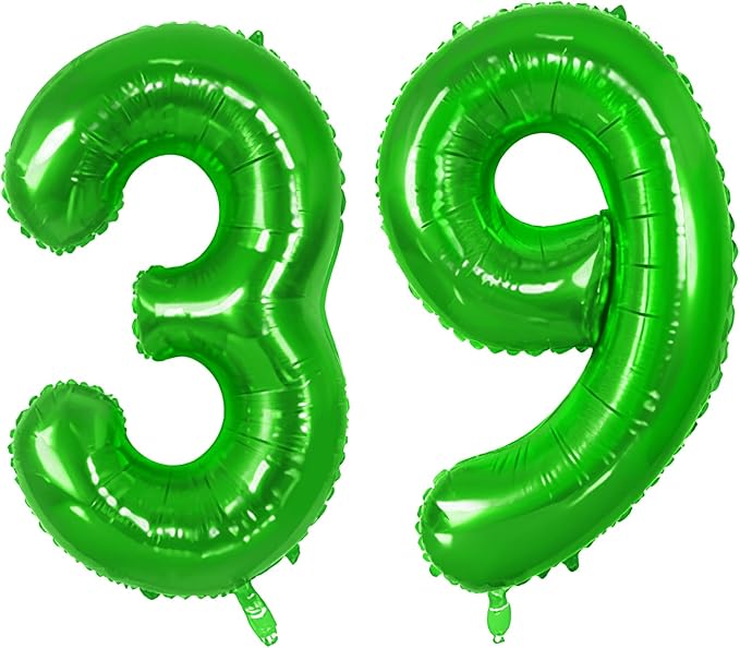Number 39 Balloons for 39th Birthday Party Decorations, 0-100 Large No.39 by Joycard